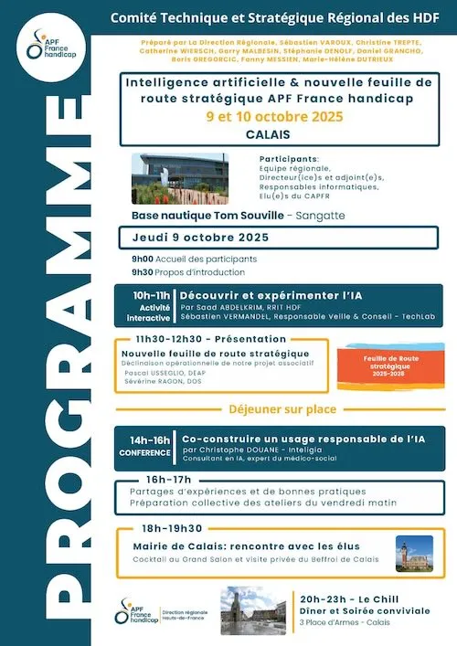 Programme du jeudi 9 octobre